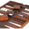 Premium Backgammon 18 Inches Large Purple – Backgammon Sets for Adults and Kids – Leatherette Back Gammon Board Game Set – Travel Backgammon Set Board Encased with Accessories(Brown)
