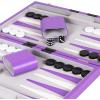 Premium Backgammon 18 Inches Large Purple – Backgammon Sets for Adults and Kids – Leatherette Back Gammon Board Game Set – Travel Backgammon Set Board Encased with Accessories(Purple)