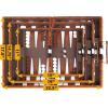 Premium Backgammon 18 Inches Large Purple – Backgammon Sets for Adults and Kids – Leatherette Back Gammon Board Game Set – Travel Backgammon Set Board Encased with Accessories(Brown)