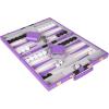 Premium Backgammon 18 Inches Large Purple – Backgammon Sets for Adults and Kids – Leatherette Back Gammon Board Game Set – Travel Backgammon Set Board Encased with Accessories(Purple)