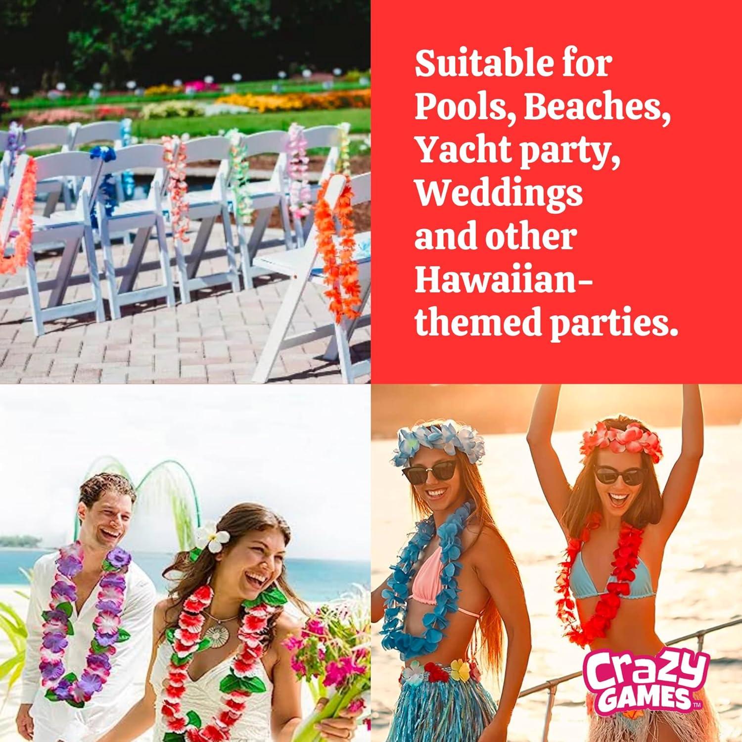 WAYTOSUC Hawaii-Lei-Set – Tropische Blumenketten In Luxuriöser Optik – Perfekt Für Luau, Hochzeit, Strandparty & Sommerfeste