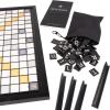 Deluxe Black Edition Board Game with Rotating Wooden Deluxe Turntable High End Board Game – Game Rotating Board Adults – Deluxe Edition Large Tiles Luxury