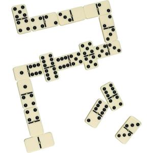 Dominoes Double 6 Jumbo Dot Dominoes Set with Reusable Case – for Families and Kids Ages 12 and