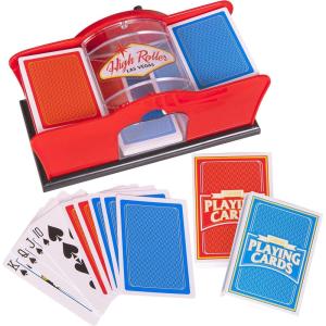 Red Manual Card Shuffler 2 Deck – Fast & Smooth Casino Card Mixer Shufflers for Poker, Rummy, Trading Cards for Family Game Nights, Casino Parties, Poker Game Accessories for Christmas
